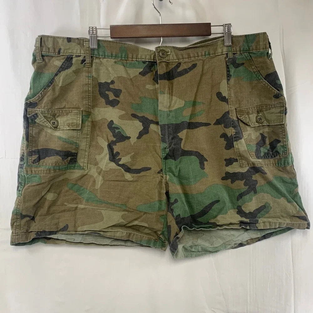 Tru-Spec‎ Cargo Shorts Mens XXL 42 Green Woodland Camo Ripstop Tactical Military